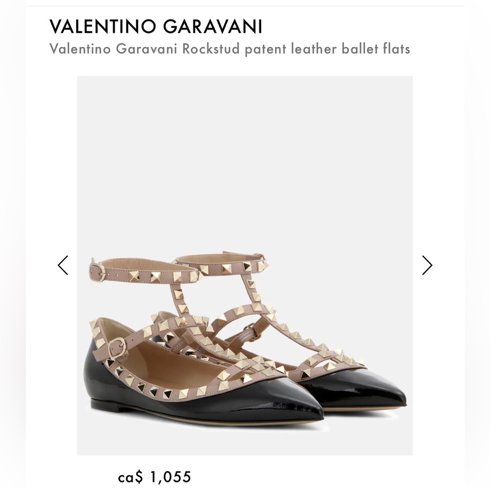 Valentino Garavani Rockstud patent leather ballet flats